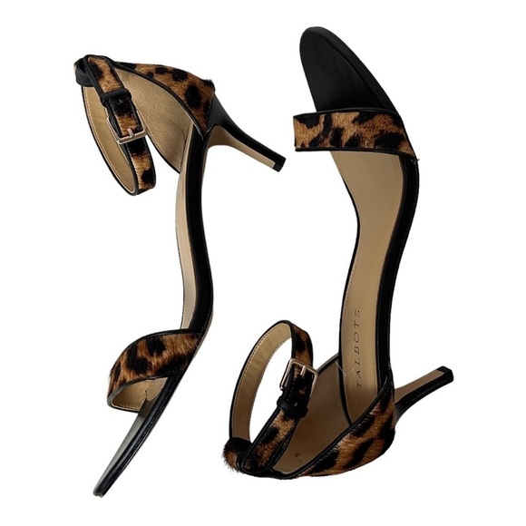 Talbots Trulli Ankle Strap Calf Hair Leopard Heel size 10.5 - Picture 5 of 8